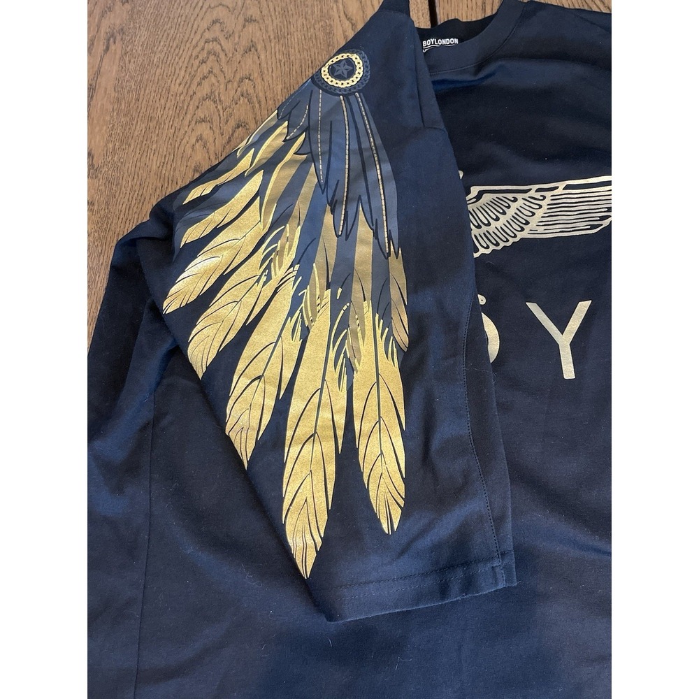 Boy London Free Size Dress Oversized T Shirt Gold Black Wings United Kingdom - Picture 5 of 13